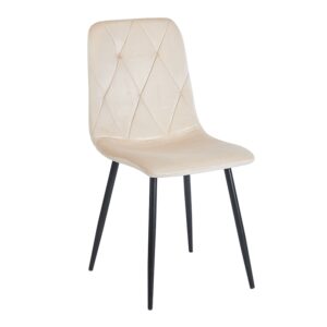 EVA BEIGE VELVET ΥΦΑΣΜΑ ΚΑΡΕΚΛΑ ΜΕΤΑΛΛΙΚΗ 43X55X90εκ.