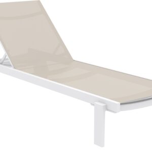 CASABLANCA ΞΑΠΛΩΣΤΡΑ WHITE/TAUPE ΑΛΟΥΜ-ΠΟΛ/ΝΙΟΥ 190X74X31εκ.