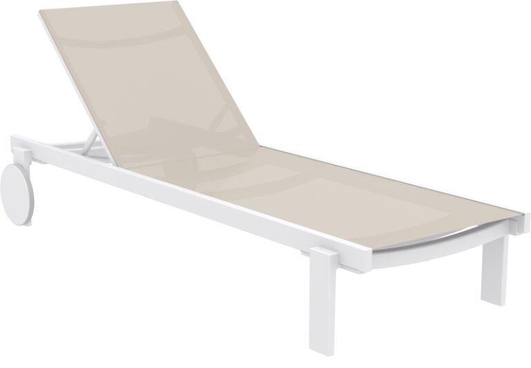 CASABLANCA ΞΑΠΛΩΣΤΡΑ WHITE/TAUPE ΑΛΟΥΜ-ΠΟΛ/ΝΙΟΥ 74X190X31εκ.