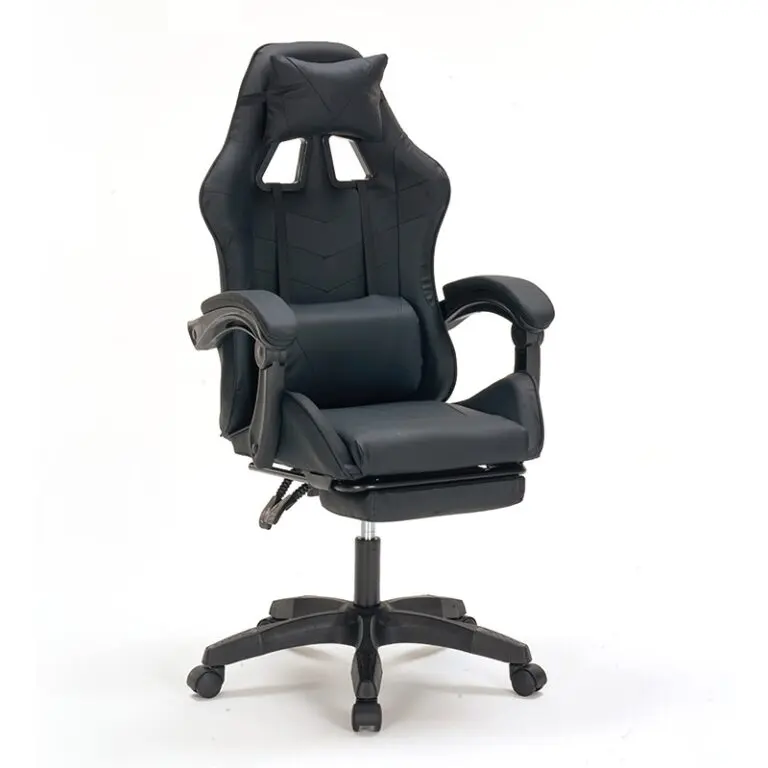 A9937 ΜΑΥΡΟ PVC ΠΟΛΥΘΡΟΝΑ GAMING/ΜΕ ΥΠΟΠΟΔΙΟ 64X59X43-112/53-125εκ.