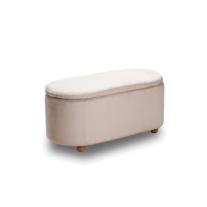 FOSTER ΣΚΑΜΠΟ VELVET BEIGE ΜΕ ΑΠΟΘ. ΧΩΡΟ 99Χ45X45εκ.