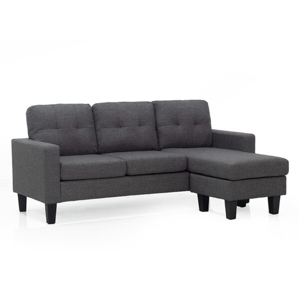 LIANA S DARK GREY ΥΦΑΣΜΑ ΚΑΝΑΠΕΣ ΓΩΝΙΑ 185Χ126X84εκ.