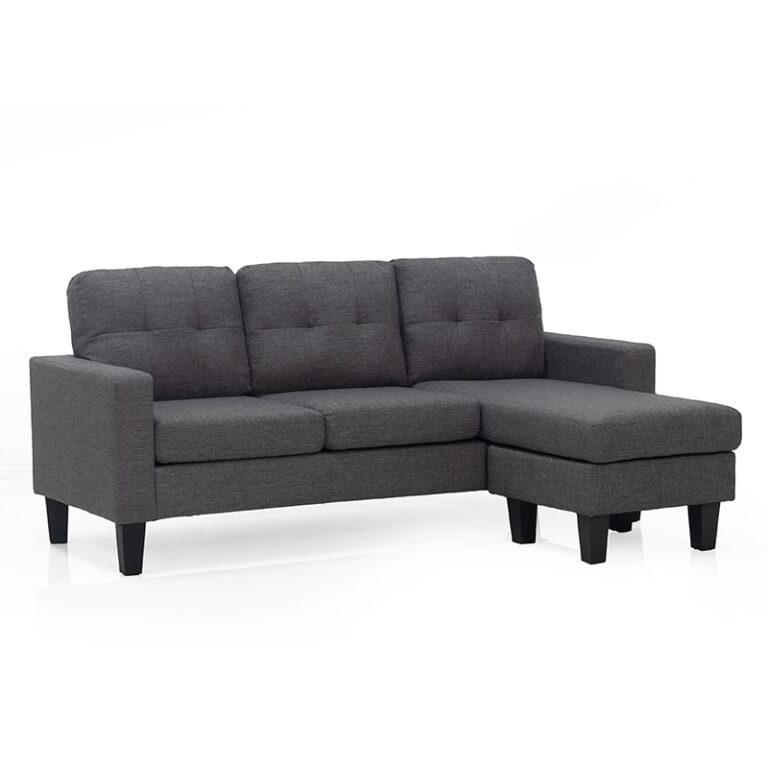 LIANA S DARK GREY ΥΦΑΣΜΑ ΚΑΝΑΠΕΣ ΓΩΝΙΑ 185Χ126X84εκ.