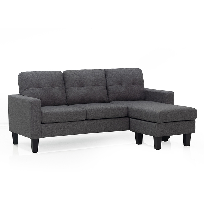 LIANA S DARK GREY ΥΦΑΣΜΑ ΚΑΝΑΠΕΣ ΓΩΝΙΑ 185Χ126X84εκ.