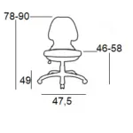 A1700-W ΛΕΥΚΟ/ΓΚΡΙ ΥΦΑΣΜΑ ΚΑΡΕΚΛΑ ΓΡΑΦΕΙΟΥ 47.5X49X46-78/58-90εκ. – εικόνα 5