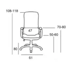 A9948 ΜΑΥΡO PU ΠΟΛΥΘΡΟΝΑ ΓΡΑΦΕΙΟΥ 61X80X50-108/60-118εκ. – εικόνα 4