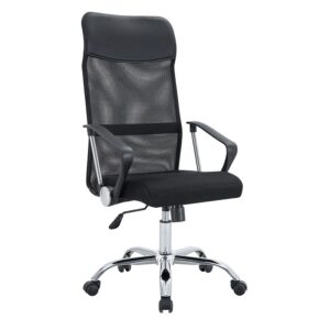 A9943 ΜΑΥΡΟ MESH ΠΟΛΥΘΡΟΝΑ ΓΡΑΦΕΙΟΥ 56X59X45-108/55-118εκ.