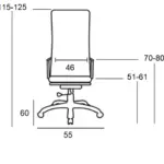 A9944 ΜΑΥΡΟ PU ΠΟΛΥΘΡΟΝΑ ΓΡΑΦΕΙΟΥ 55X60X51-115/61-125εκ. – εικόνα 5