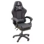 A9950 ΜΑΥΡΟ PVC ΠΟΛΥΘΡΟΝΑ GAMING/ΜΕ ΥΠΟΠΟΔΙΟ 61Χ62Χ45-118/54-127εκ.