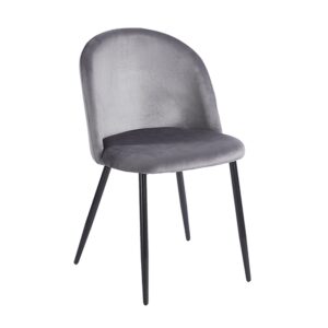 RIO GREY VELVET ΥΦΑΣΜΑ ΚΑΡΕΚΛΑ ΜΕΤΑΛΛΙΚΗ 50X52X81εκ.