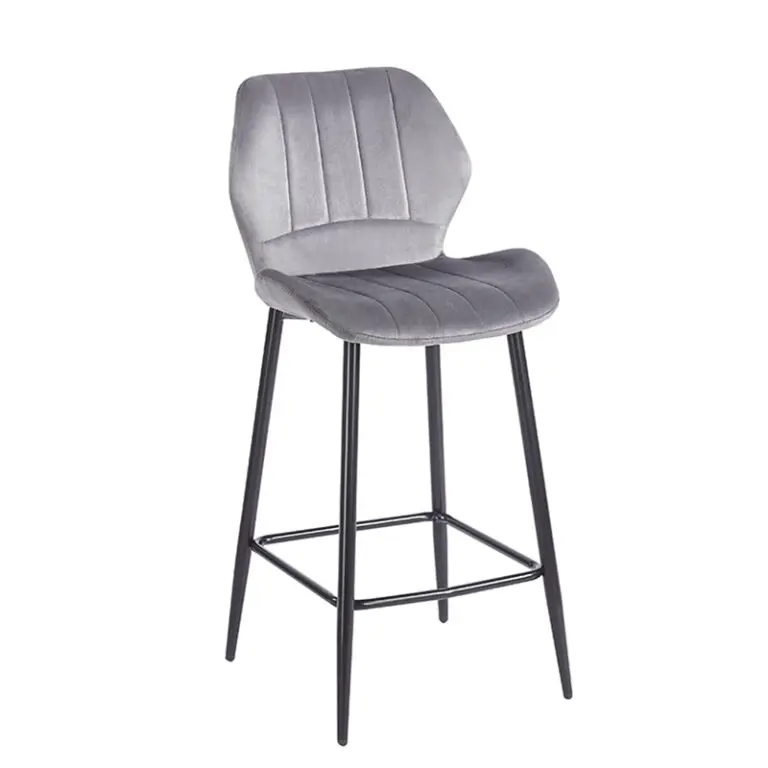 DYLAN GREY VELVET ΥΦΑΣΜΑ 65εκ. ΣΚΑΜΠΟ ΜΕΤΑΛΛΙΚΟ 46X45X65-95εκ.