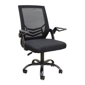 A1830 ΜΑΥΡΟ/ΜΑΥΡΟ MESH ΠΟΛ/ΝΑ ΓΡΑΦΕΙΟΥ 62X54X44-91/53-100εκ.