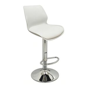 Σκαμπό Μπάρ 2τμχ Bar49 White Pu/Pvc 39X45X102εκ.