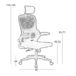 A9935 WHITE/GREY MESH ΠΟΛΥΘΡΟΝΑ ΓΡΑΦΕΙΟΥ 62Χ64Χ42-114/52-125εκ. – εικόνα 6