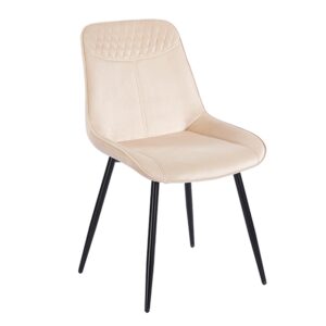 TEREA BEIGE VELVET ΥΦΑΣΜΑ ΚΑΡΕΚΛΑ ΜΕΤΑΛΛΙΚΗ 51X58X87εκ.