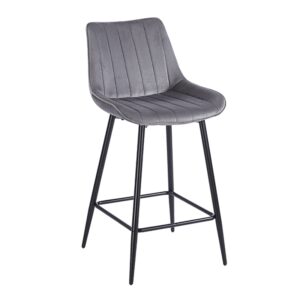 REPO GREY VELVET ΥΦΑΣΜΑ 66εκ. ΣΚΑΜΠΟ ΜΕΤΑΛΛΙΚΟ 48X49X66-96εκ.
