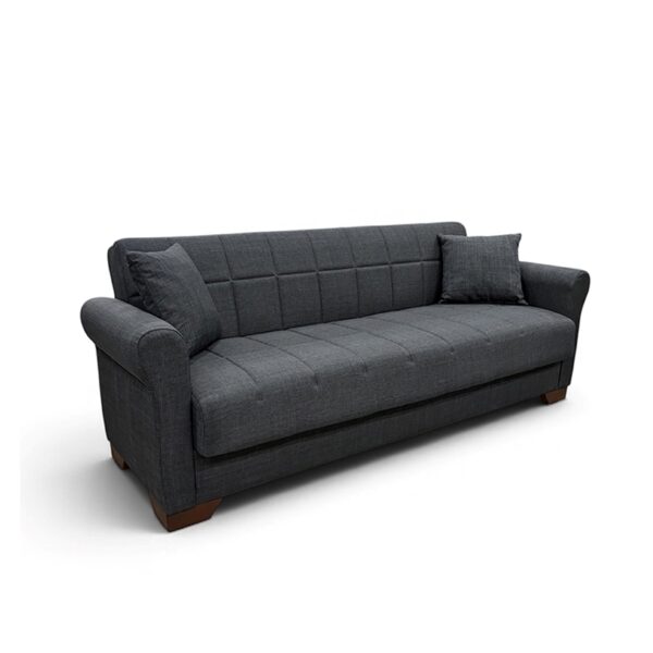 VAVEL DARK GREY ΥΦΑΣΜΑ 3ΘΕΣΙΟΣ ΚΑΝΑΠΕΣ/ΚΡΕΒΑΤΙ ΜΕ ΑΠΟΘ.ΧΩΡΟ 216X85X80εκ.