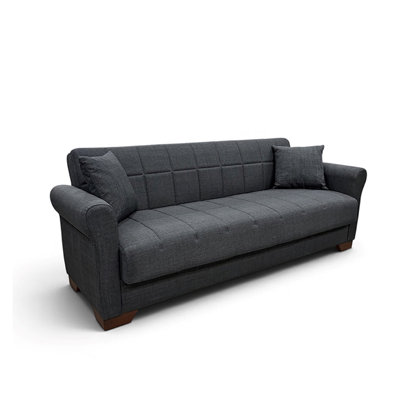 VAVEL DARK GREY ΥΦΑΣΜΑ 3ΘΕΣΙΟΣ ΚΑΝΑΠΕΣ/ΚΡΕΒΑΤΙ ΜΕ ΑΠΟΘ.ΧΩΡΟ 216X85X80εκ.