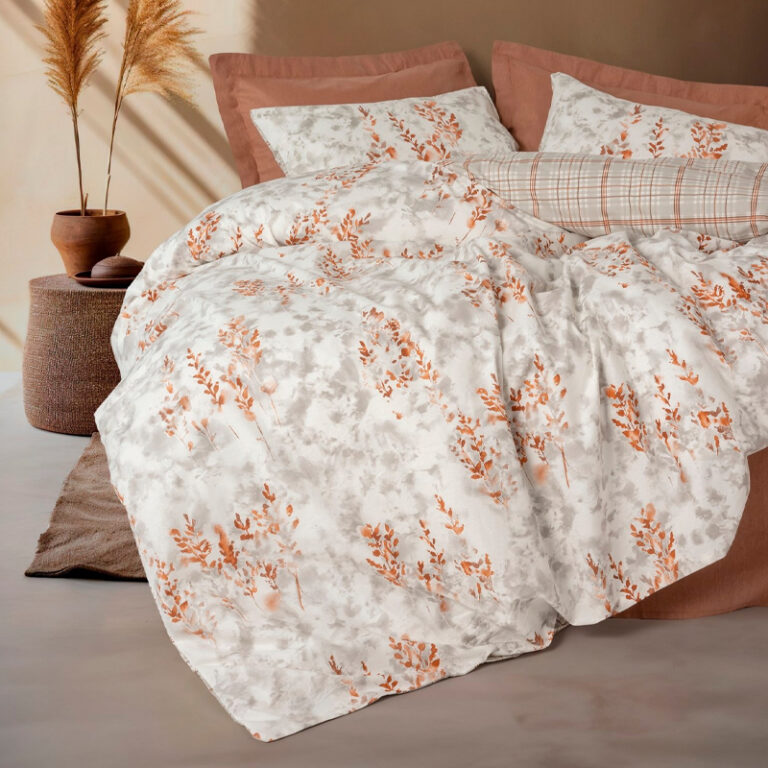 Σετ παπλωματοθήκη Lamina Cotton Box 4 τμχ Διπλή (200×220) χρώμα cinnamon