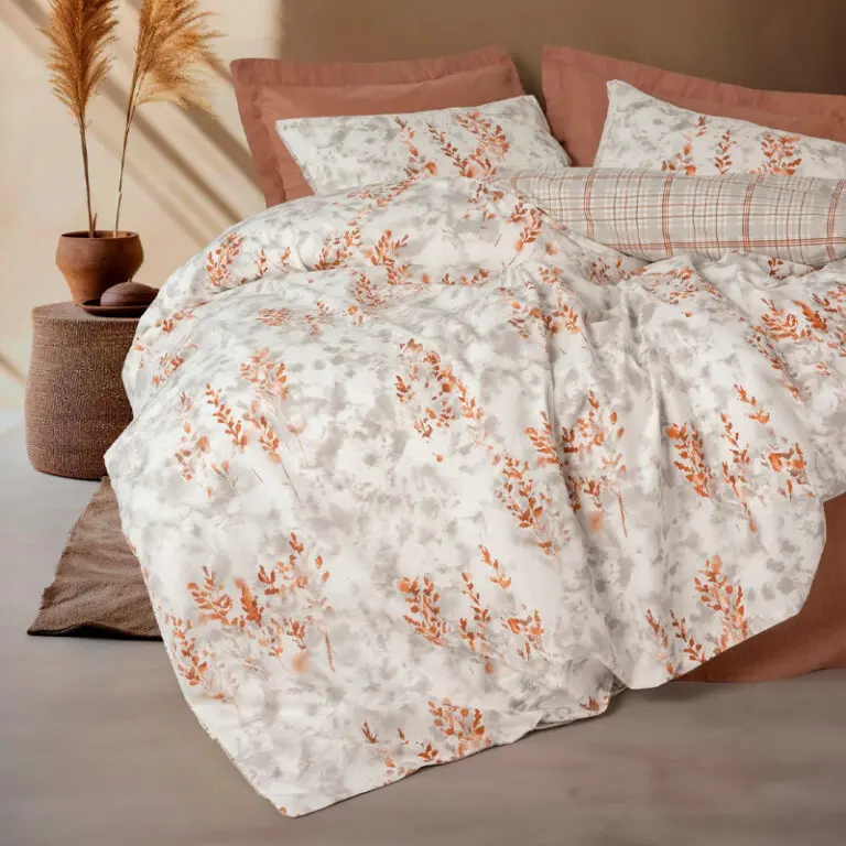 Σετ παπλωματοθήκη Lamina Cotton Box 4 τμχ Διπλή (200×220) χρώμα cinnamon