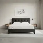 Κρεβάτι Ίος 69 από τεχνόδερμα χρώμα μαύρο 160×200εκ. – εικόνα 2