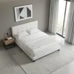 Κρεβάτι Ίος 69 από τεχνόδερμα χρώμα λευκό 160×200εκ. – εικόνα 2