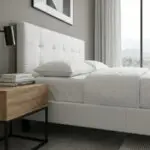 Κρεβάτι Ίος 69 από τεχνόδερμα χρώμα λευκό 160×200εκ. – εικόνα 3