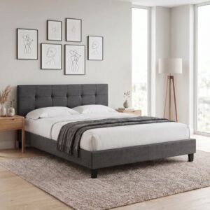 Κρεβάτι Sissy υφασμάτινο χρώμα ανθρακί 160x200εκ.