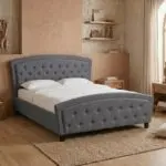 Κρεβάτι Βεργίνα 93 υφασμάτινο χρώμα γκρι 160×200εκ.