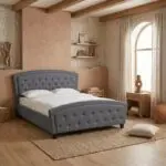 Κρεβάτι Βεργίνα 93 υφασμάτινο χρώμα γκρι 160×200εκ. – εικόνα 3