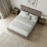 Κρεβάτι Πήλιο 31 υφασμάτινο με αποθηκευτικό χώρο χρώμα μπεζ 150×200εκ. – εικόνα 3