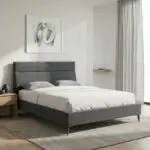 Κρεβάτι Θήρα 74 υφασμάτινο χρώμα ανθρακί 160×200εκ.