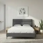 Κρεβάτι Θήρα 74 υφασμάτινο χρώμα ανθρακί 160×200εκ. – εικόνα 2