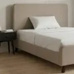 Κρεβάτι Οινούσσες 94 υφασμάτινο χρώμα μπεζ 120×200εκ. – εικόνα 3