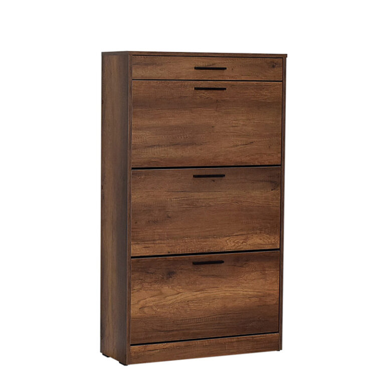 Παπουτσοθήκη Flat 18 ζεύγων χρώμα καρυδί 75x29x128εκ.