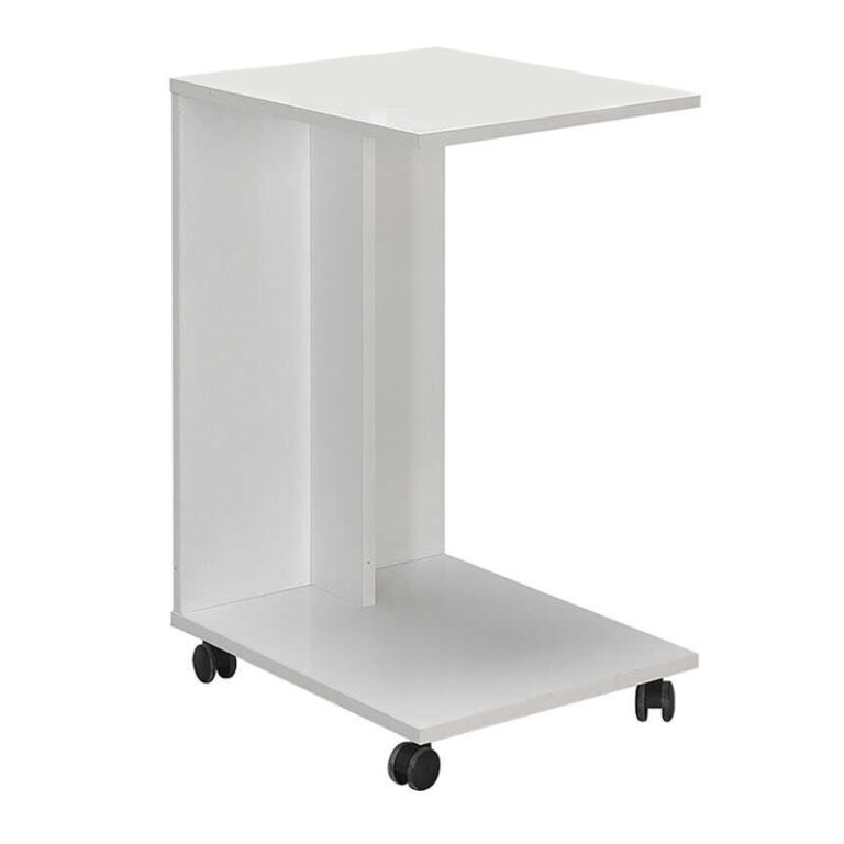 Τραπεζάκι βοηθητικό C-Shaped Megapap χρώμα λευκό gloss 35x45x65εκ.