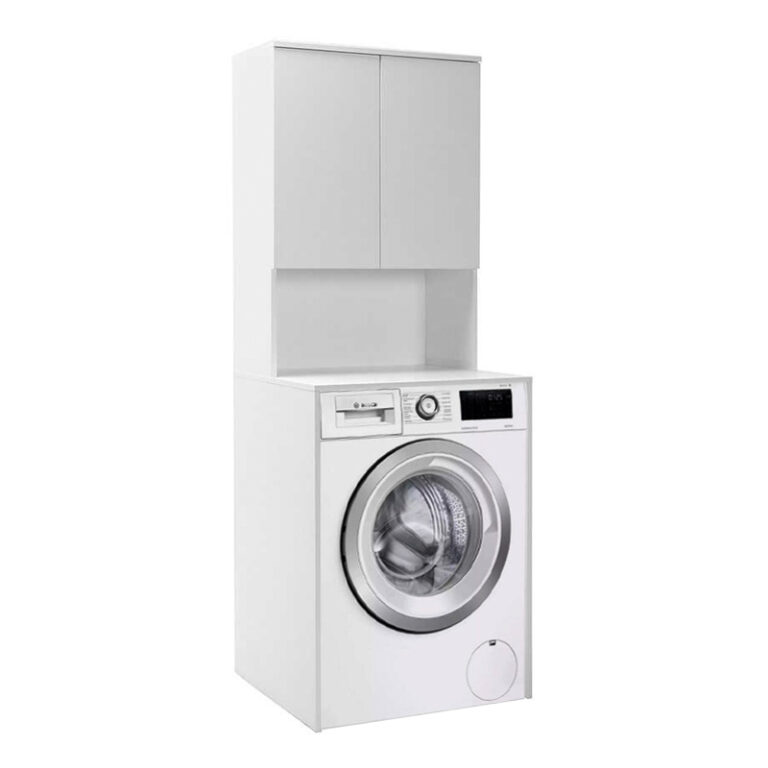 Έπιπλο πλυντηρίου Ceza χρώμα λευκό 65x60x182εκ.