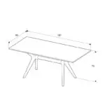 Τραπέζι Ολυμπία 28 χρώμα florida oak 181x90x75εκ. – εικόνα 5