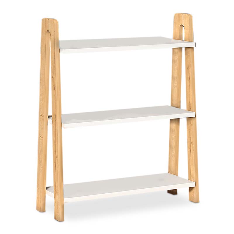 Βιβλιοθήκη Ολυμπία 17 χρώμα λευκό - oak 63x22x80εκ.