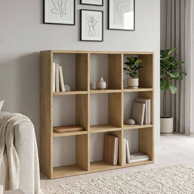 Βιβλιοθήκη Δωδώνη 70 χρώμα sapphire oak 90x30x90εκ.