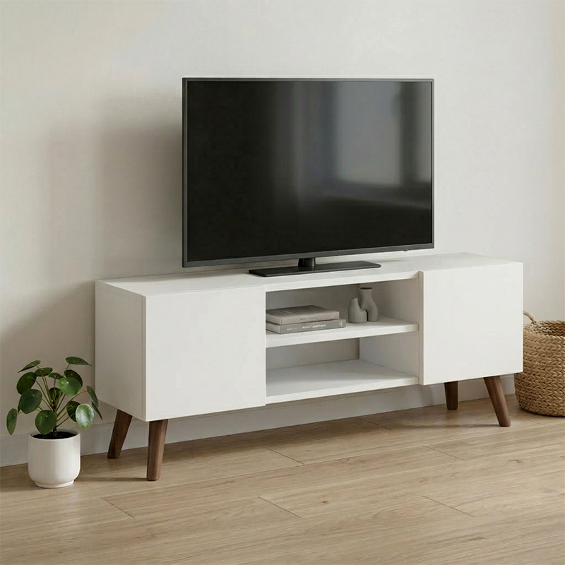 Έπιπλο τηλεόρασης Σάμος 93 χρώμα λευκό 120x30x45εκ.