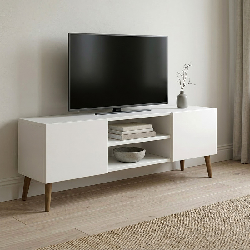 Έπιπλο τηλεόρασης Σάμος 93 χρώμα λευκό 150x30x45εκ.