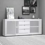 Μπουφές Όλυμπος 89 χρώμα λευκό 210x45x86εκ. – εικόνα 2