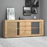 Μπουφές Όλυμπος 89 χρώμα φυσικό οξιάς 210x45x86εκ. – εικόνα 2