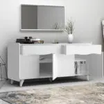 Μπουφές Φολέγανδρος 10 χρώμα λευκό 140x45x72εκ. – εικόνα 2