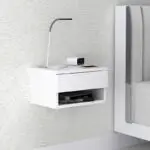 Κομοδίνο επιτοίχιο Σύμη 86 χρώμα λευκό 40x30x23εκ.