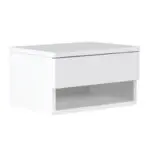 Κομοδίνο επιτοίχιο Σύμη 86 χρώμα λευκό 40x30x23εκ. – εικόνα 3