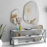 Σετ καθρεπτών τοίχου Βεργίνα 74 2 τμχ. χρώμα λευκό 100x80x2,2εκ. – εικόνα 2