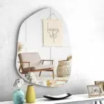 Καθρέπτης τοίχου Βεργίνα 74 χρώμα λευκό 100x80x2,2εκ. – εικόνα 2