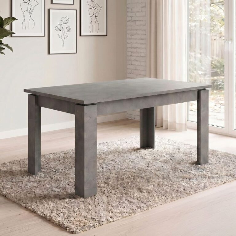 Τραπέζι Denzel χρώμα γκρι σκυροδέματος 120x80x76εκ.